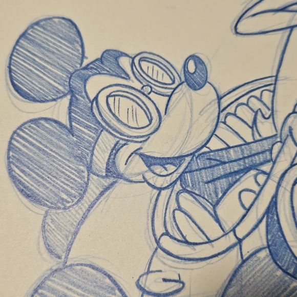 Disney Amblin WB Mickey Bugs Benny the Cab Roger Rabbit Drawing/Sketch signed - Picture 4 of 8